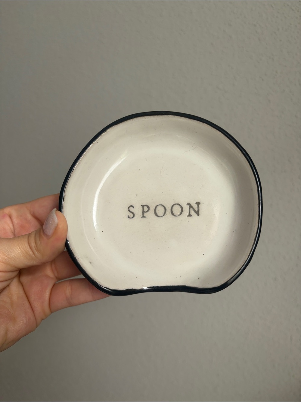 Hearth and Hand White and Black Stoneware Spoon Rest NWOT